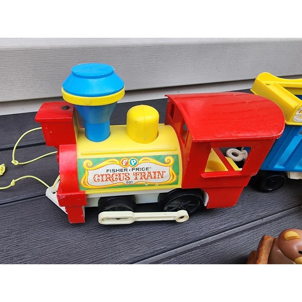 Vintage Fisher-Price Little People Circus Train #991 Toy Animal Zoo W/Animals +